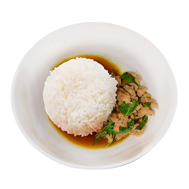 กะเพราไก่ซอสซุปไก่สกัด